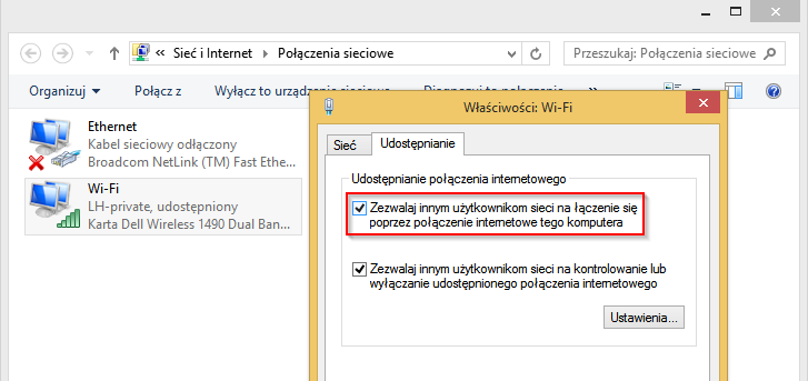 Jak Udostępnić Internet Z Wi-Fi Kablem Ethernet W Sieci LAN